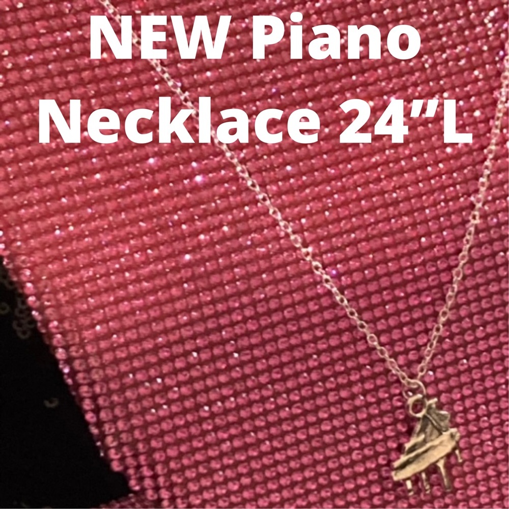 Sterling Silver 925 Necklace Piano Keyboard Statement Jewelry Music Festival Y2K